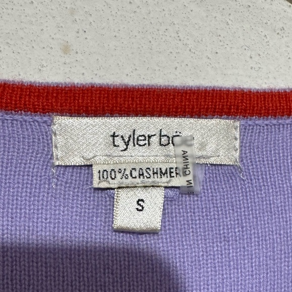Tyler Boe Cashmere Capelet Sweater Size S Lavender Lilac Quiet Luxury Old Money - Picture 2 of 5